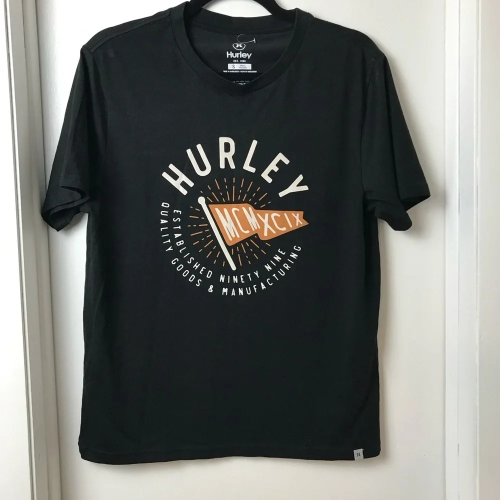 Hurley Black T Shirt Graphic Short Sleeve Unisex Size S New Without Tags